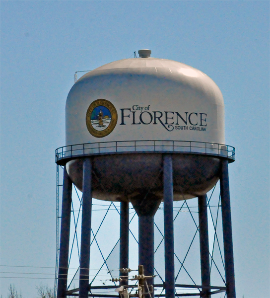 City of Florence SC water tower